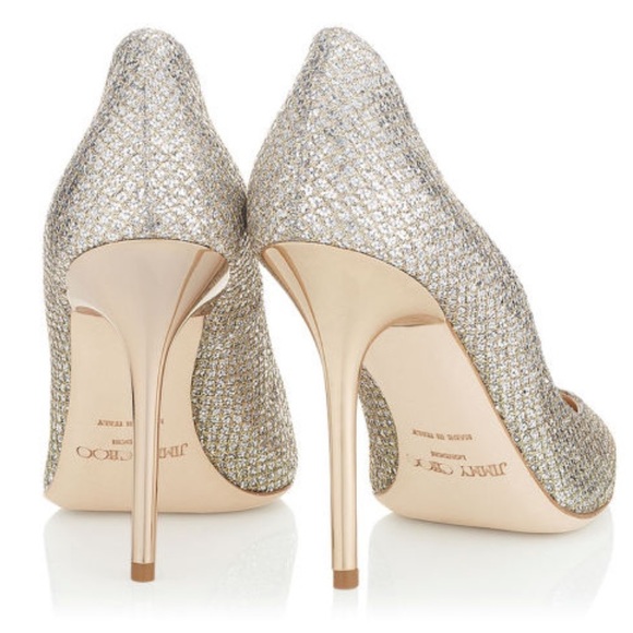 Jimmy Choo champagne glitter stilettos, sz 39,5 - Picture 3 of 10